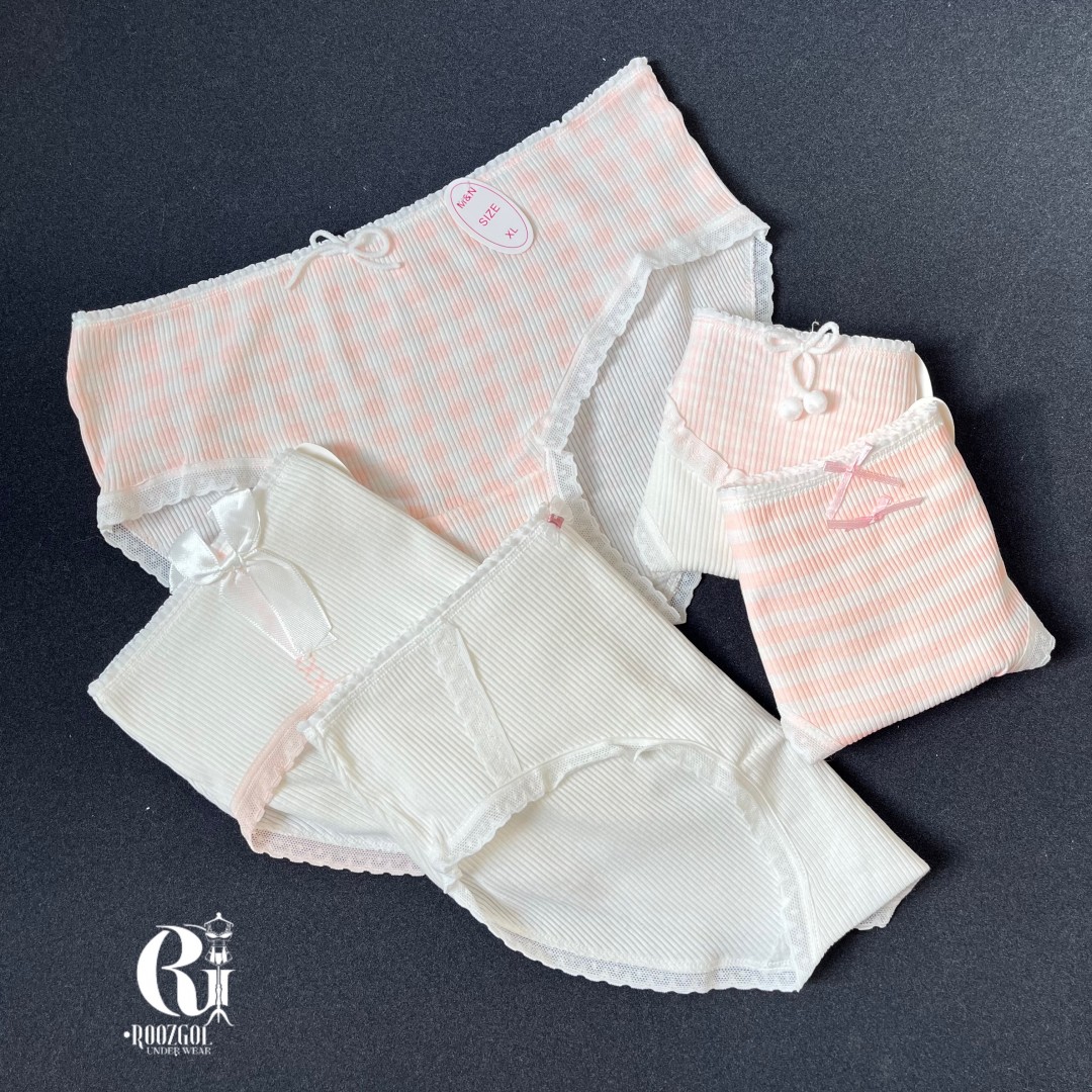 شورت کبریتی چهار خونه گلبهی/ سفید دخترانه